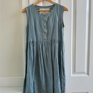 Sleeveless Mama Blue Button-Down Dress